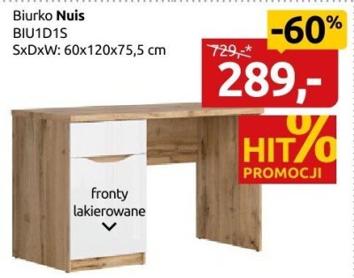 Biurko Nuis BIU1D1S promocja w Black Red White