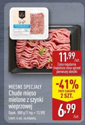 Chude mięso mielone z szynki wieprzowej promocja w Aldi