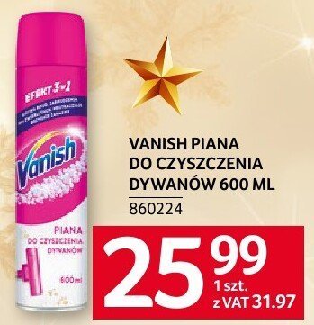 Vanish piana do czyszczenia dywanów 600 ml promocja w Selgros