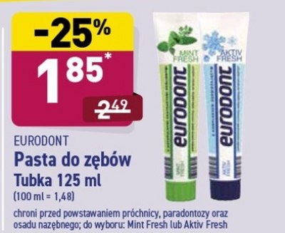 Pasta do zębów fresh mint Eurodont promocja