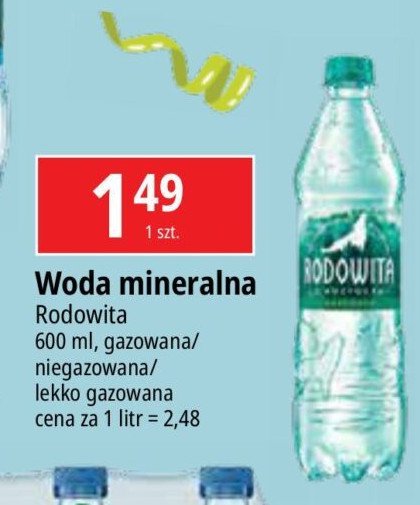 Woda delikatnie gazowana Rodowita z roztocza promocja