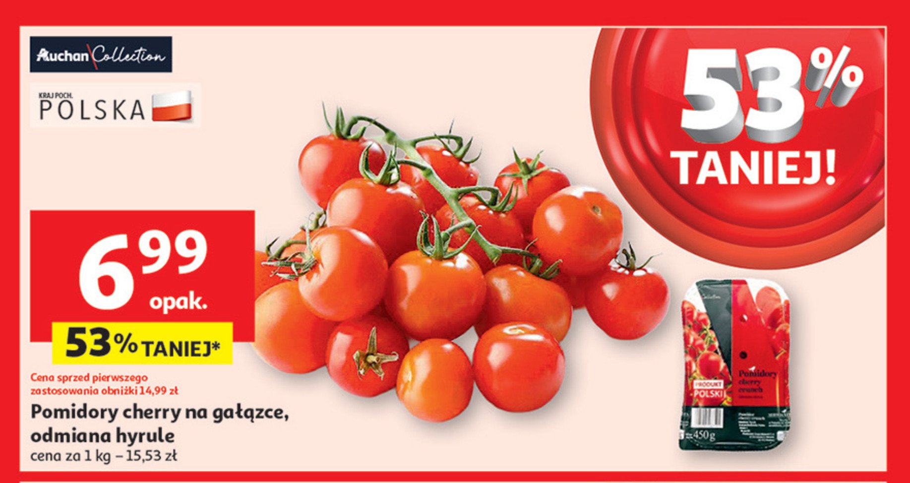 Pomidory cherry hyrule AUCHAN COLLECTION promocja w Auchan