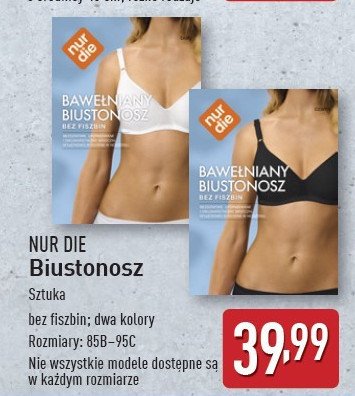 Biustonosz damski 85b-95c biały NUR DIE promocja w Aldi