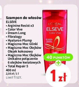 Szampon do w艂os贸w ochronny L'oreal elseve color-vive promocja