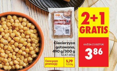 Ciecierzyca gotowana 490g/300g promocja w Biedronka