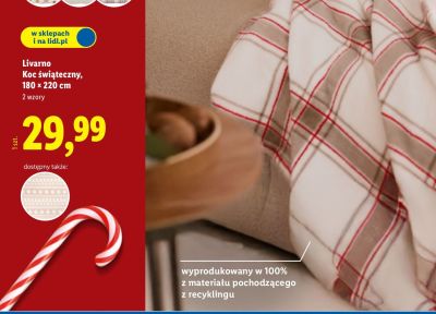 Koc świąteczny 180 × 220 cm promocja w Lidl