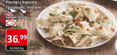 Pierogi z kapustą i grzybami, mięsem 1kg Sekret Smaku promocja w Market Point