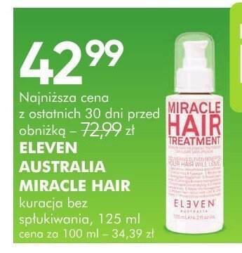 Kuracja bez spłukiwania ELEVEN AUSTRALIA MIRACLE HAIR promocja w Super-Pharm