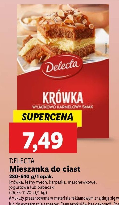 Ciasto krówka Delecta promocja