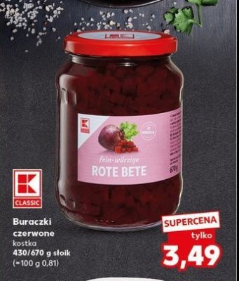 Buraczki czerwone kostka K-classic promocja