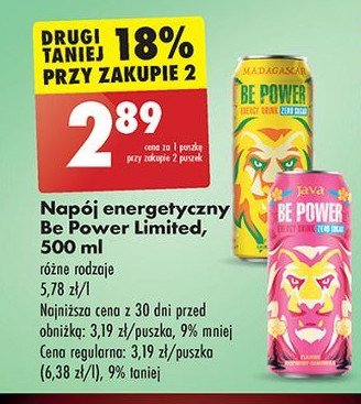 Napój energetyczny madagascar zero Be power promocja