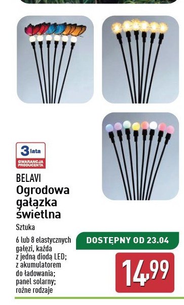 Gałązki świetlne led BELAVI promocja w Aldi