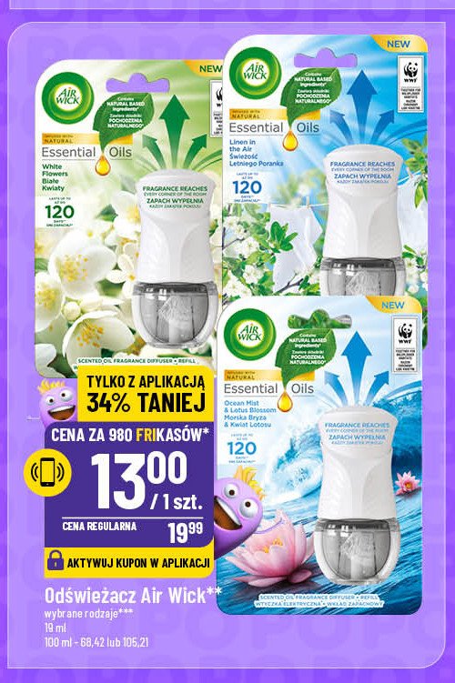 Urządzenie + wkład świeżość letniego poranka Air wick electric life scents promocja