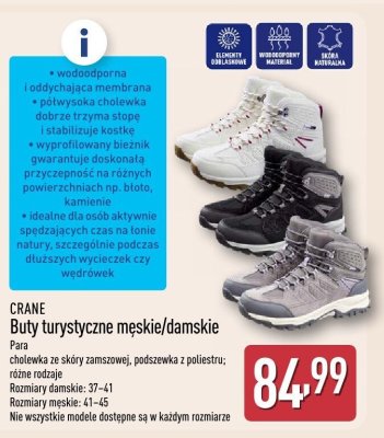Buty turystyczne męskie/damskie CRANE promocja w Aldi