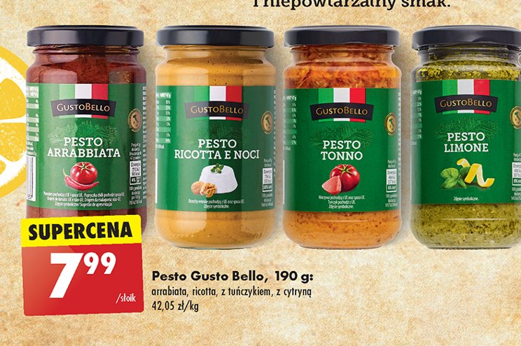 Pesto z cytryną Gustobello promocja