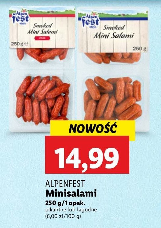 Minisalami łagodne Alpen fest promocja