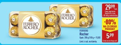Praliny Ferrero Rocher 200 g promocja w Aldi