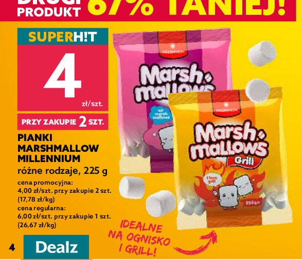 Pianki marshmallow grill MILLENIUM promocja