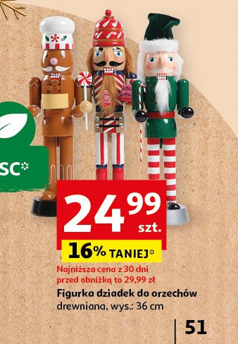 Figurka dziadek do orzechów 36 cm Actuel promocja w Auchan