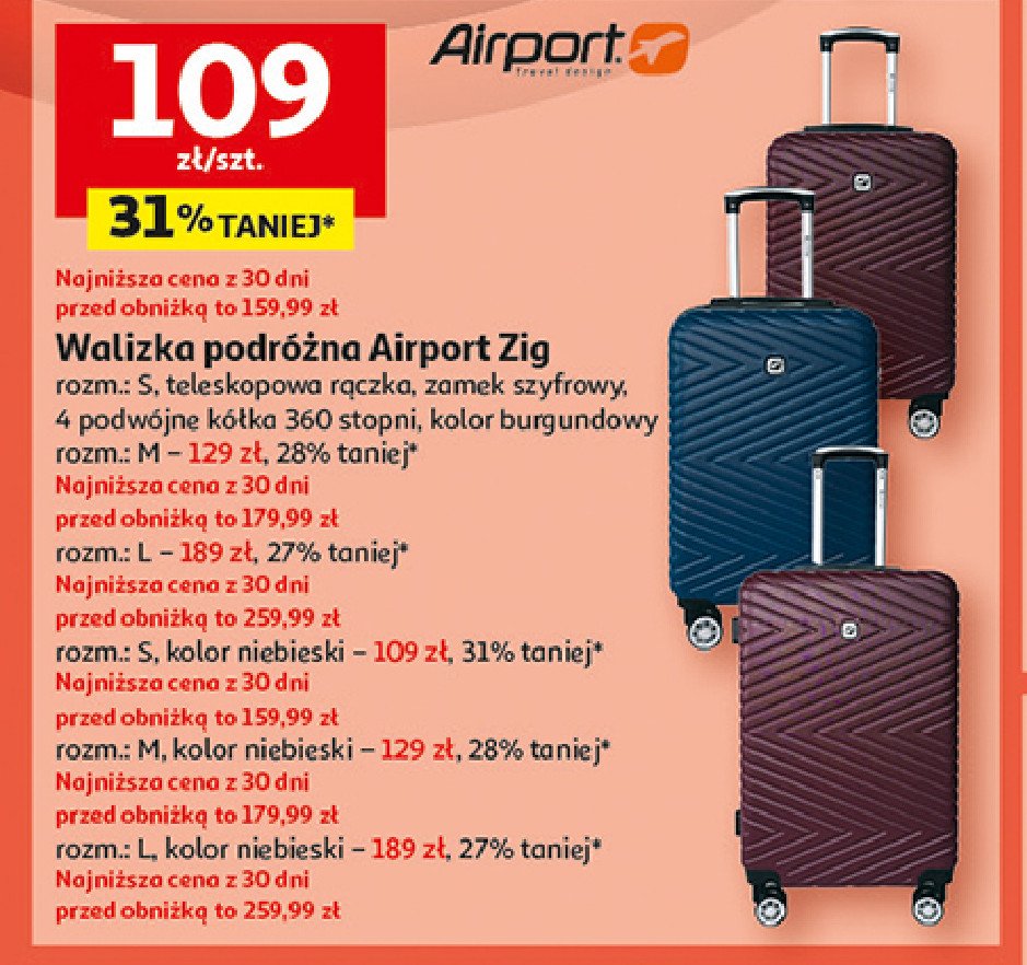 Walizka zig zag rozm. l Airport promocja