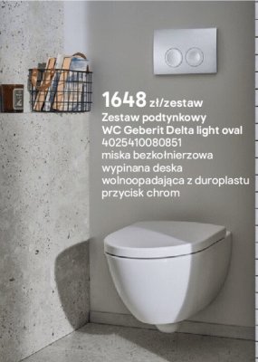 Zestaw podtynkowy WC Geberit Delta light oval promocja w Castorama