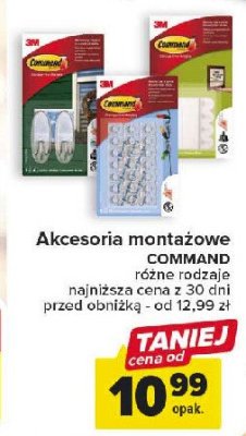 Haczyki samoprzylepne bia艂e wielokrotnego u偶ytku Command brand promocja