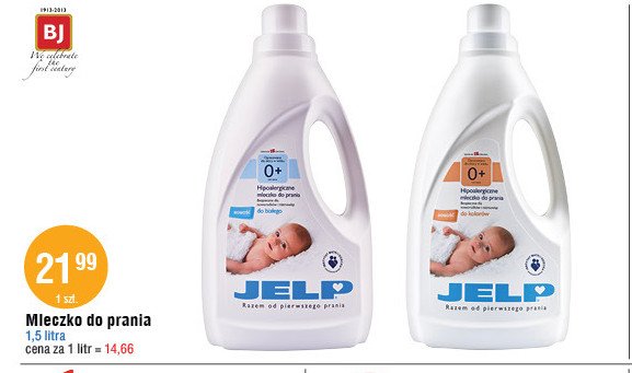 Hipoalergiczne mleczko do prania do kolorów Jelp 0+ (dawniej soft) promocje