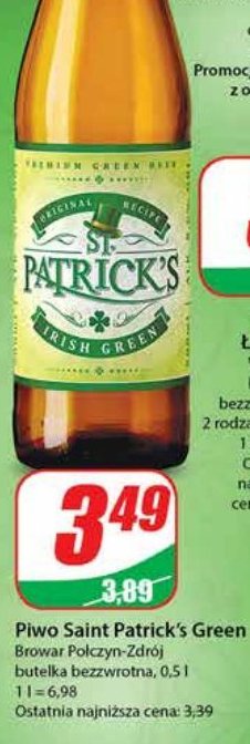 Piwo irish green St.patrick's promocja