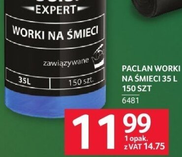 Worki na śmieci Paclan Expert 35 l 150 szt. promocja w Selgros