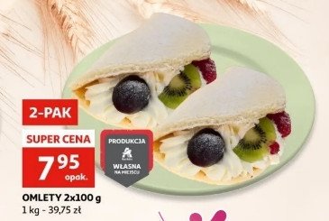 Ciastko omlet z bit膮 艣mietan膮 i owocami promocja