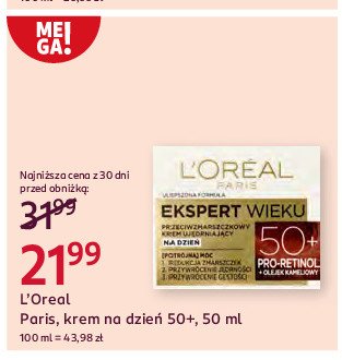 Krem ujędrniający pod oczy 50+ L'oreal ekspert wieku 50+ promocja w Rossmann