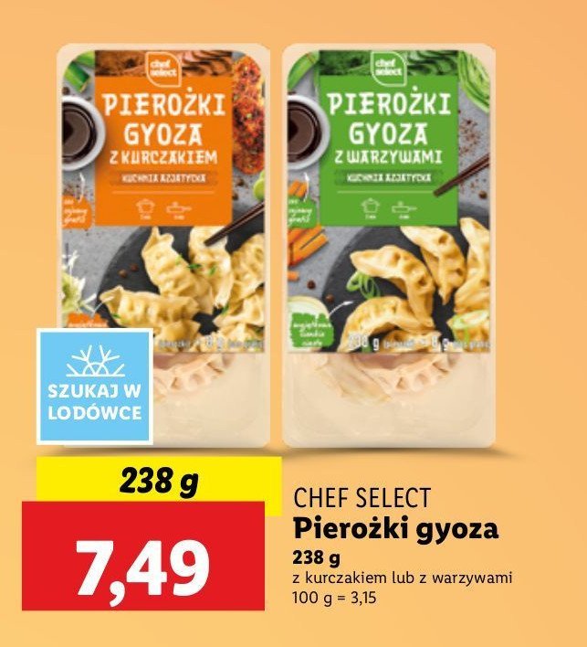 Pierożki gyoza z kurczakiem Chef select promocja w Lidl