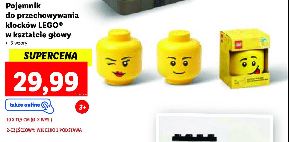 Pojemnik na klocki głowa Lego promocja