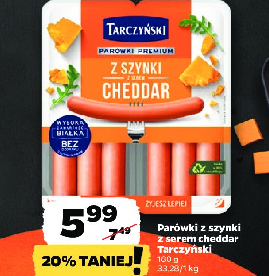 Parówki z serem cheddar Tarczyński promocja