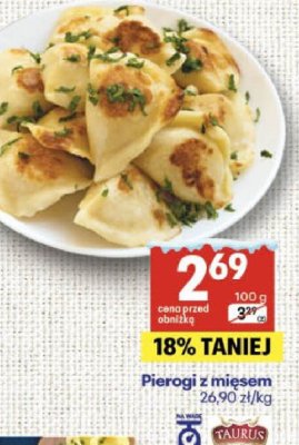 Pierogi z mięsem Taurus promocja w Delikatesy Centrum