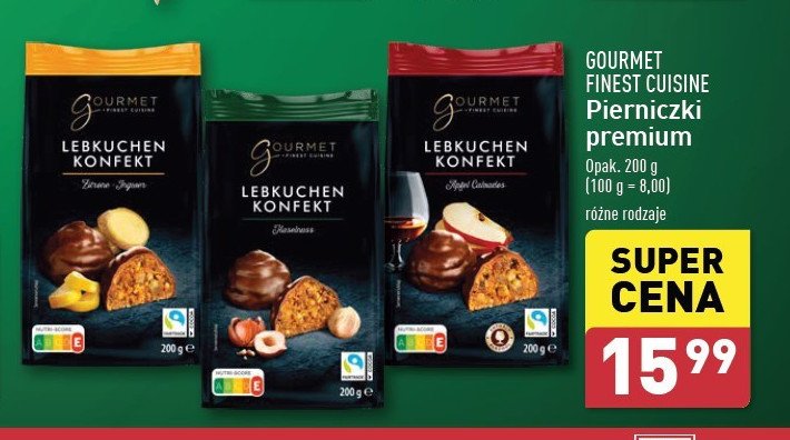 Pierniczki z nadzieniem jabłkowym Gourmet finest cuisine promocja w Aldi