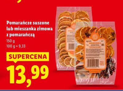 Pomarańcze suszone lub mieszanka zimowa z pomarańczą, 150 g promocja w Lidl