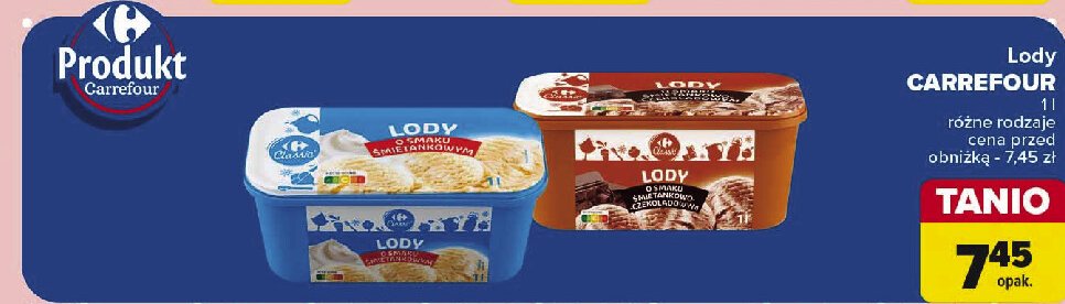 Lody śmietankowe Carrefour promocja