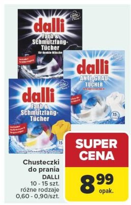 Chusteczki do prania, różne rodzaje DALLI promocja w Carrefour
