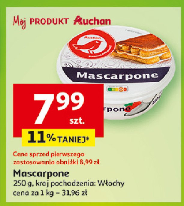 Mascarpone Auchan promocja