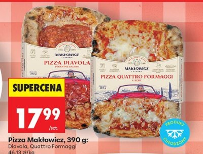 Pizza Makłowicz, 390 g: Diavola, Quattro Formaggi promocja w Biedronka