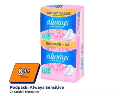 Podpaski Sensitive Normalne promocja w Action