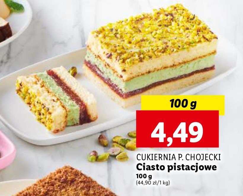 Ciasto pistacjowe Chojecki promocja