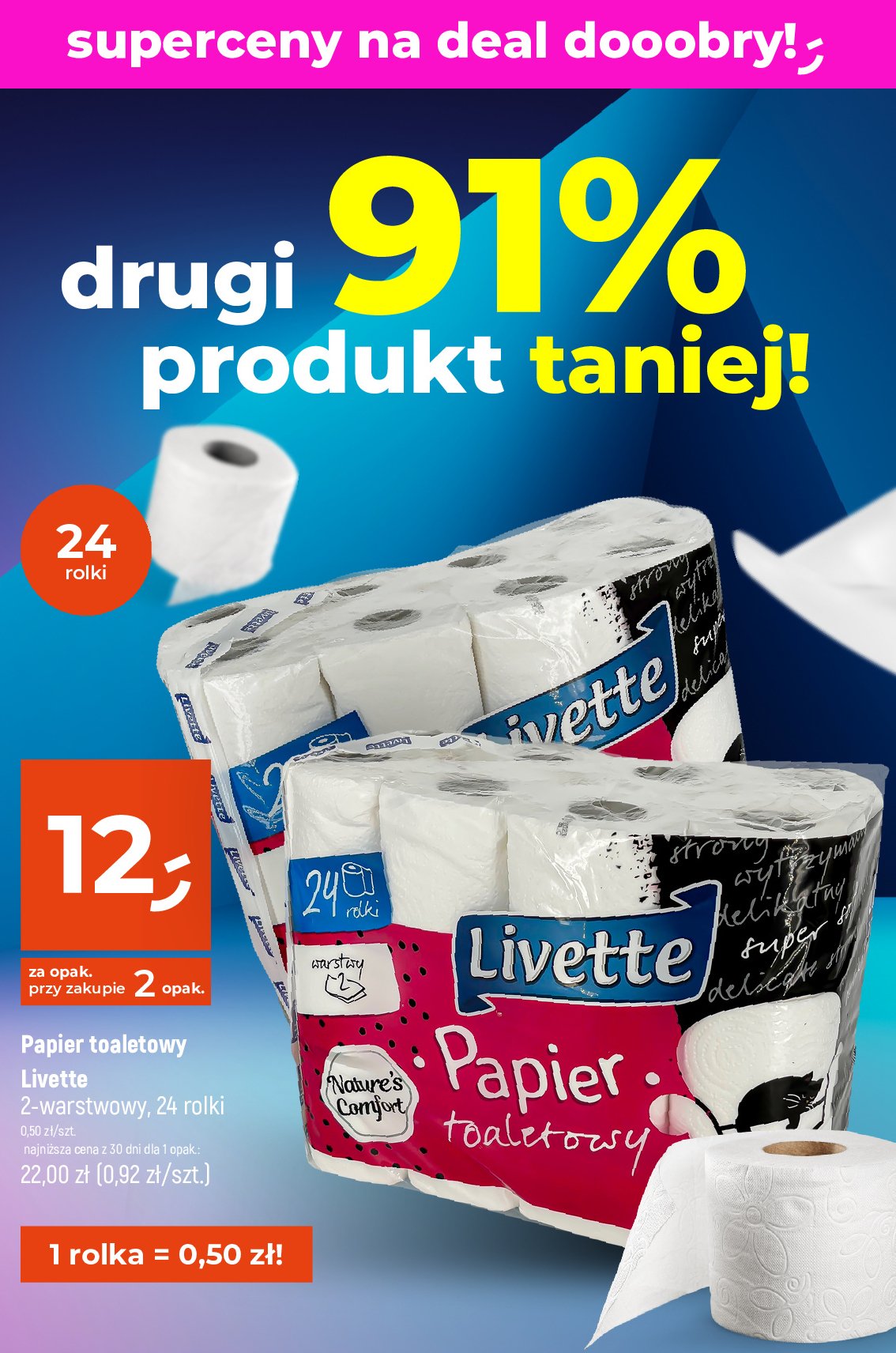Papier toaletowy super soft Livette promocja