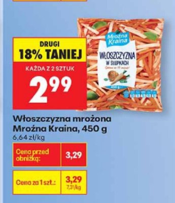 Włoszczyzna mrożona Mrożna Kraina, 450 g promocja w Biedronka
