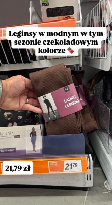 Leginsy damskie w modnym w tym sezonie czekoladowym kolorze promocja w Action