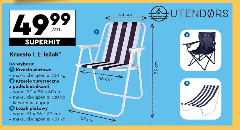 Krzesło plażowe Utendors promocja
