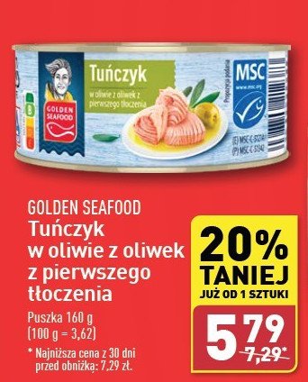 Tuńczyk w oliwie z oliwek z pierwszego tłoczenia Golden seafood promocja