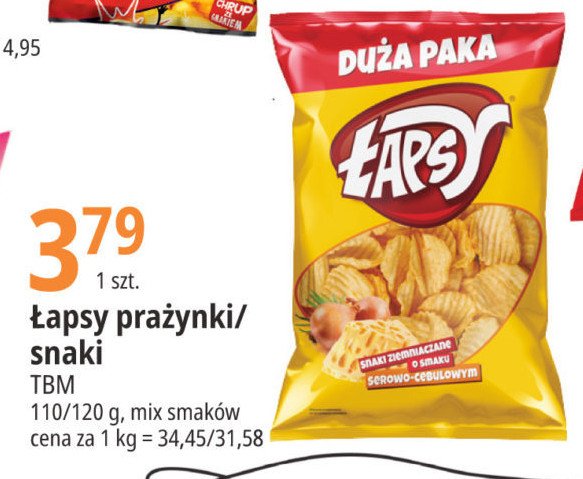 Prażynki ziemniaczane serowo-cebulowe Łapsy promocja