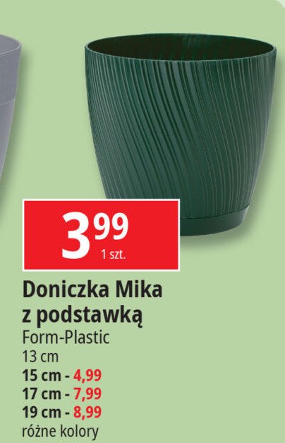 Doniczka mika z podstawk膮 17 cm Form-plastic promocja